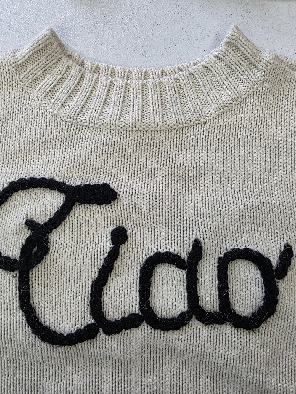 Wildfox  Knit wool & alpaca blend Sweater with Black Script - Picture 8 of 9
